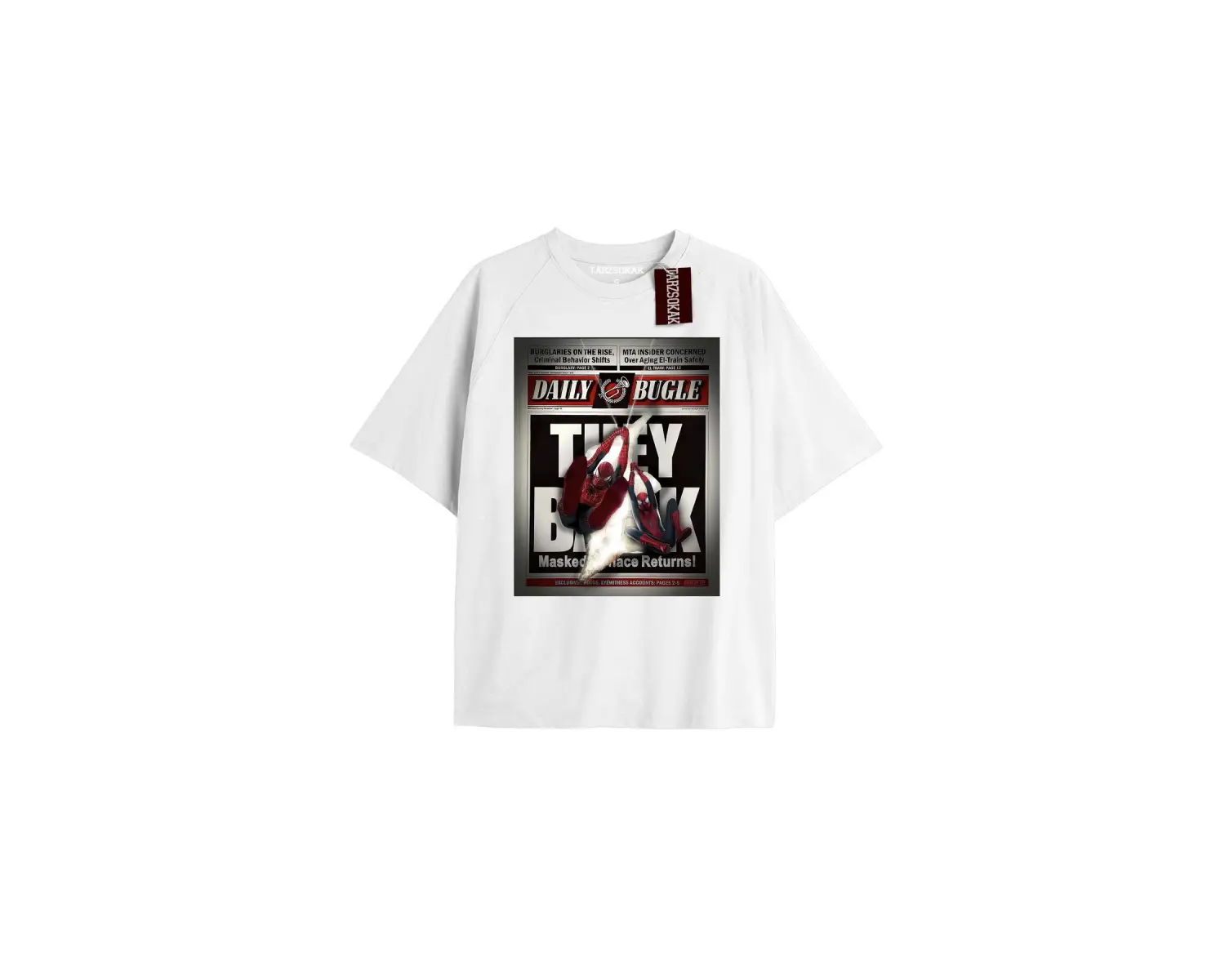 Spider-Man Gazete baskı Model No Way Home Tshirt