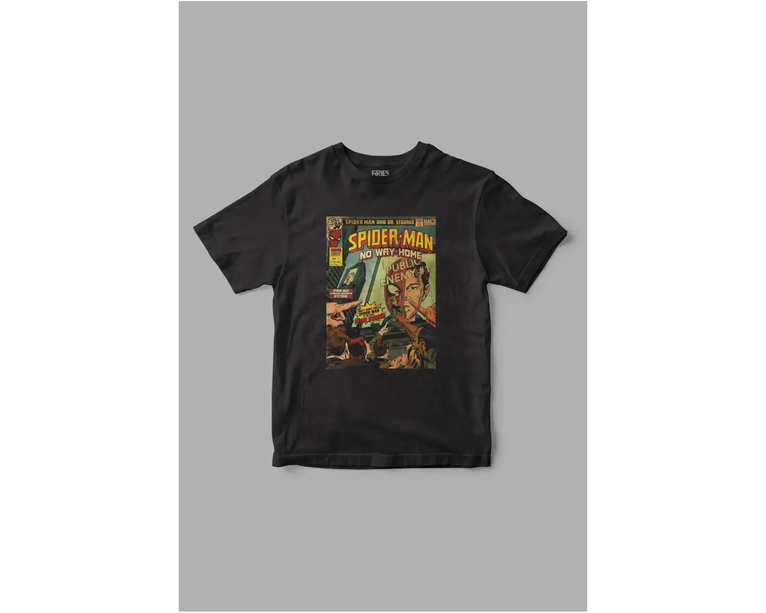 Spiderman Old Comicbook Baskılı Tişört