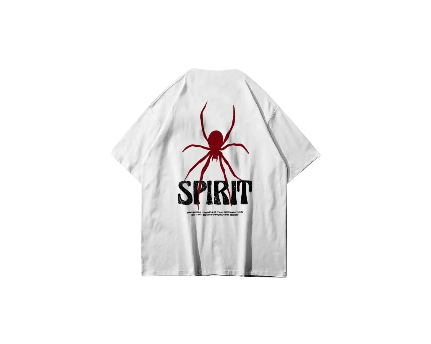 Spirit Örümcek Ön Arka Baskılı Pamuk Oversize Bisiklet Yaka