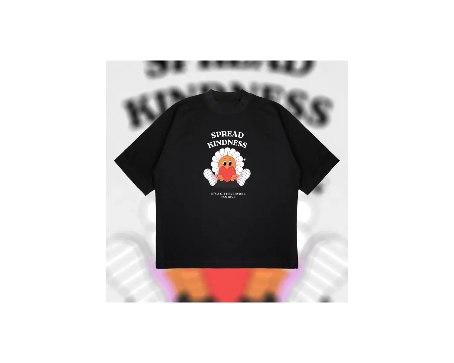 Spread Kindness Oversize Unisex Pamuklu Nefes Alan Kalın Kumaşlı