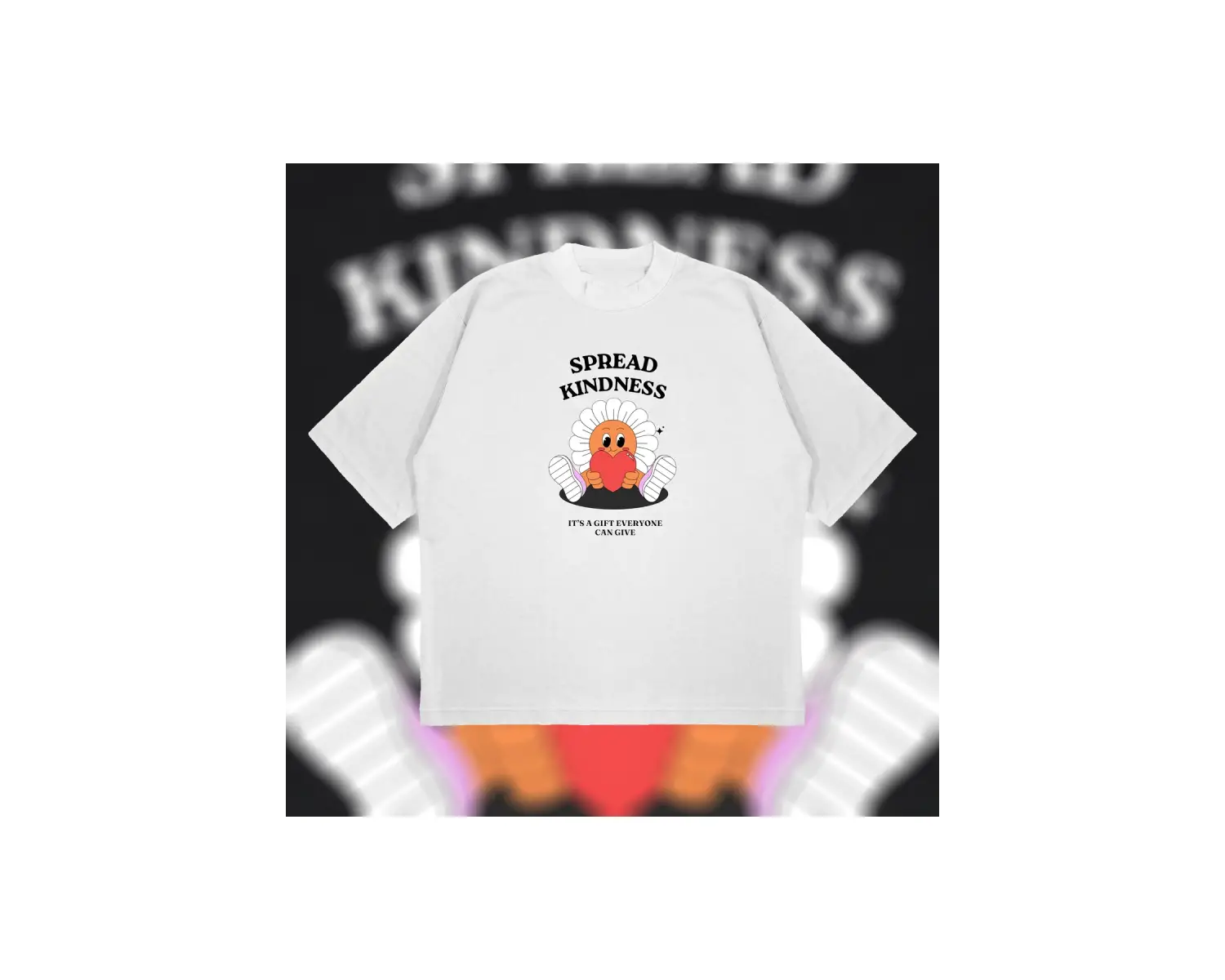 Spread Kindness Oversize Unisex Pamuklu Nefes Alan Kalın Kumaşlı