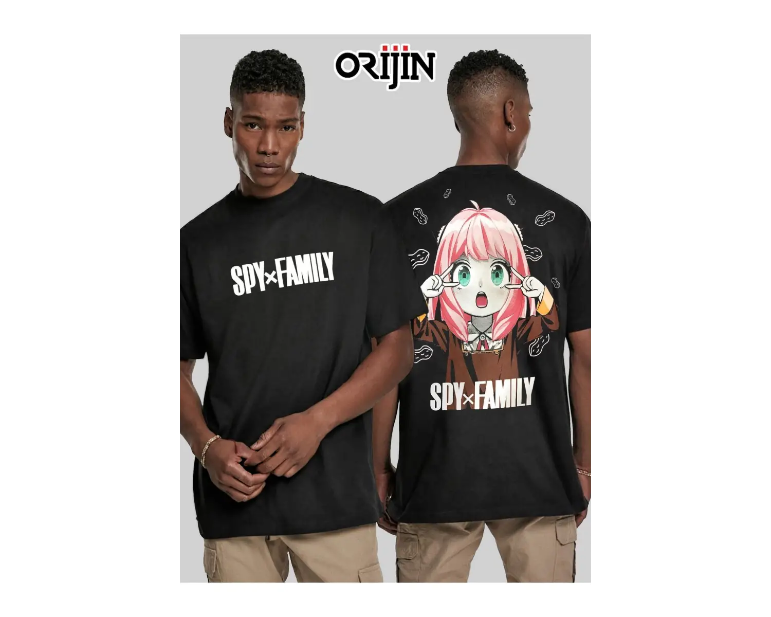 Spy X Family Anya Forger Ön Arka Baskılı Unisex Siyah