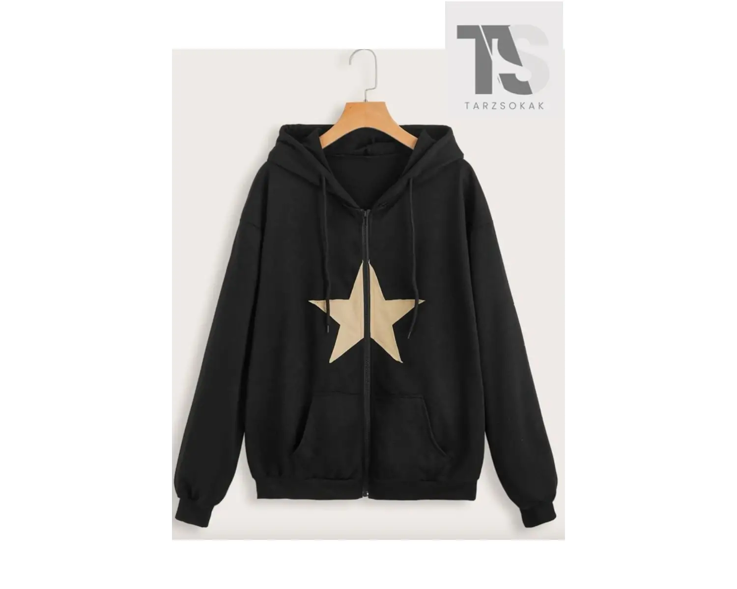 Star Desen Sweatshirt Fermuarlı Hırka Unisex