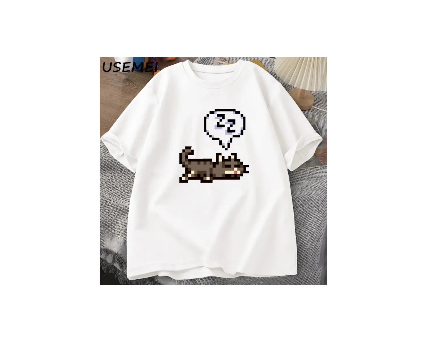 Starvalley vadisi uyku kedi Sploot grafik T shirt erkekler rahat komik kısa kollu tişört Unis 2907