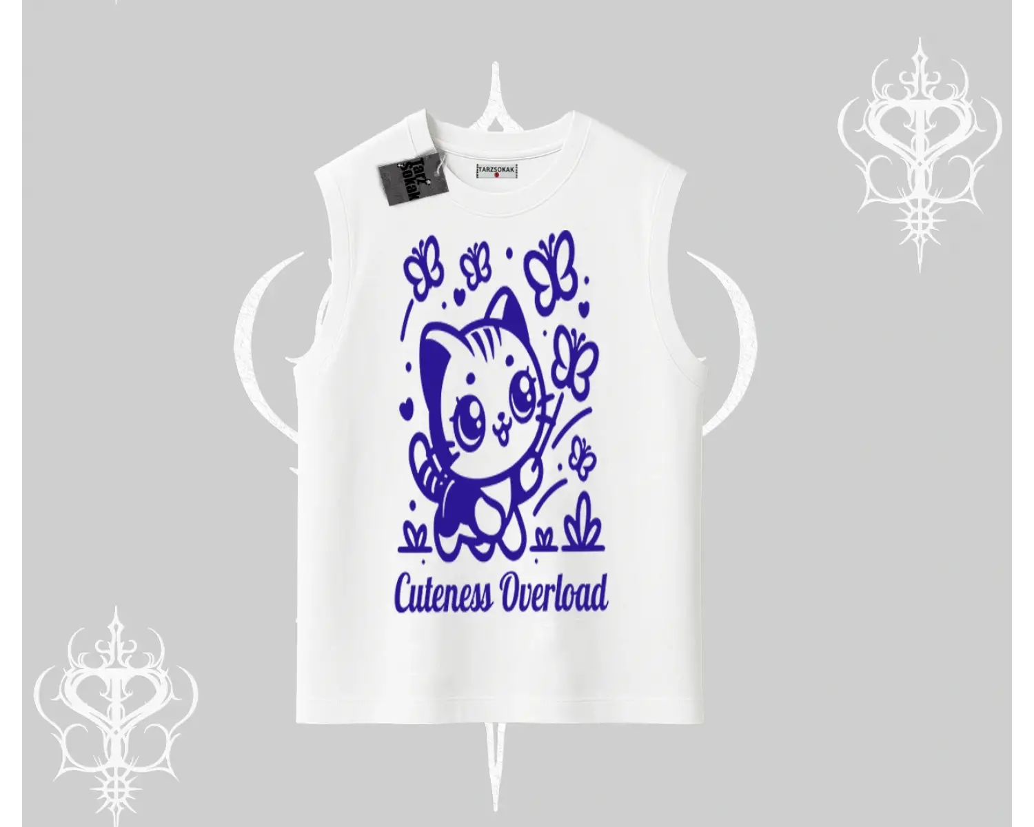 Stay Cool Kedi Baskılı Kapşonlu Sweatshirt