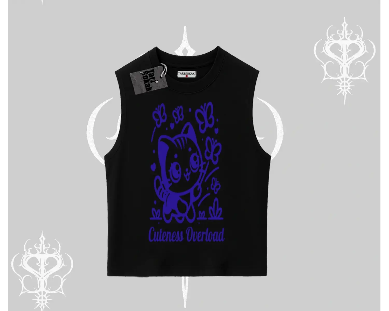 Stay Cool Kedi Baskılı Kapşonlu Sweatshirt