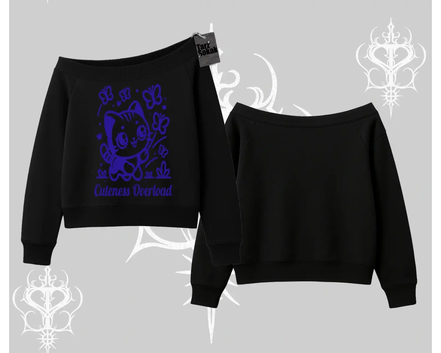 Stay Cool Kedi Baskılı Oversize Tshirt