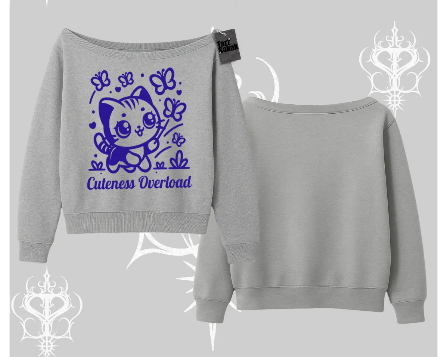 Stay Cool Kedi Baskılı Oversize Tshirt