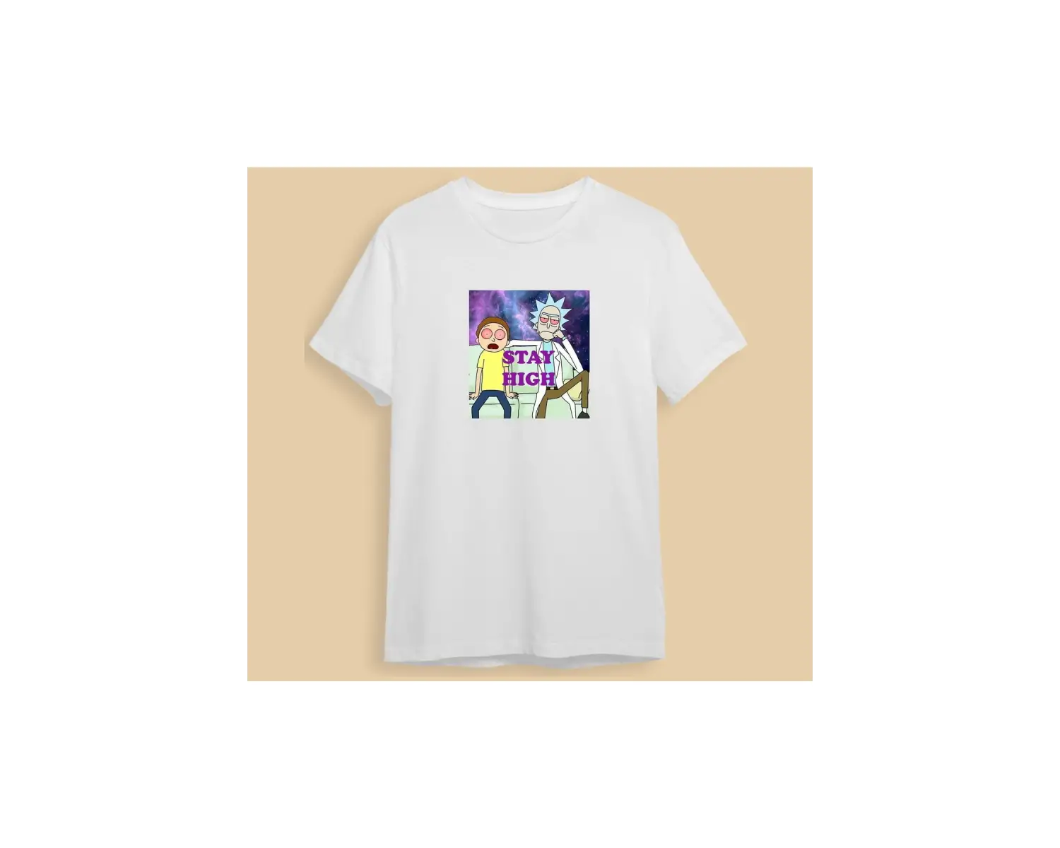 Stay High - Rick And Morty - T-shirt Beyaz