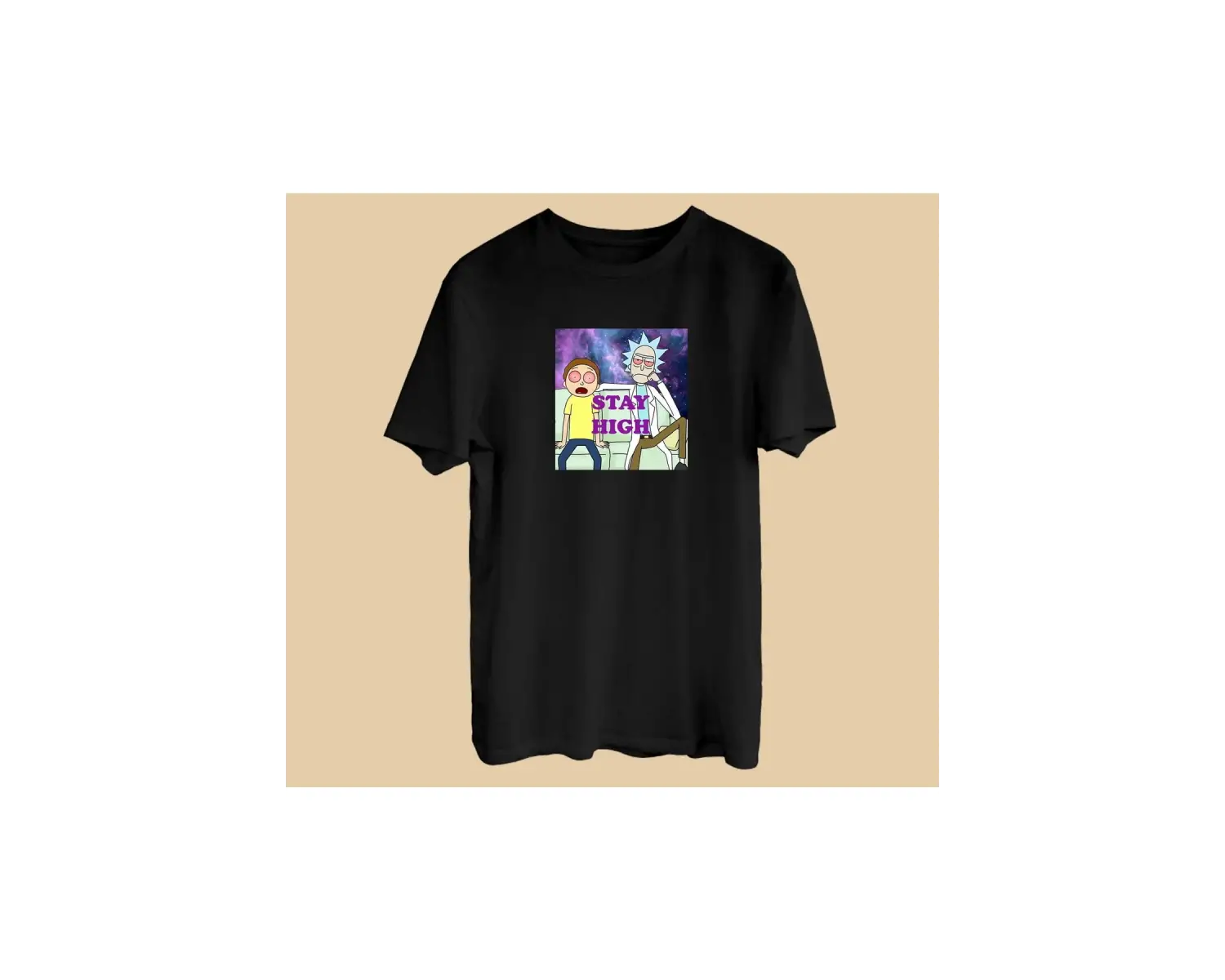 Stay High - Rick And Morty - T-shirt Siyah