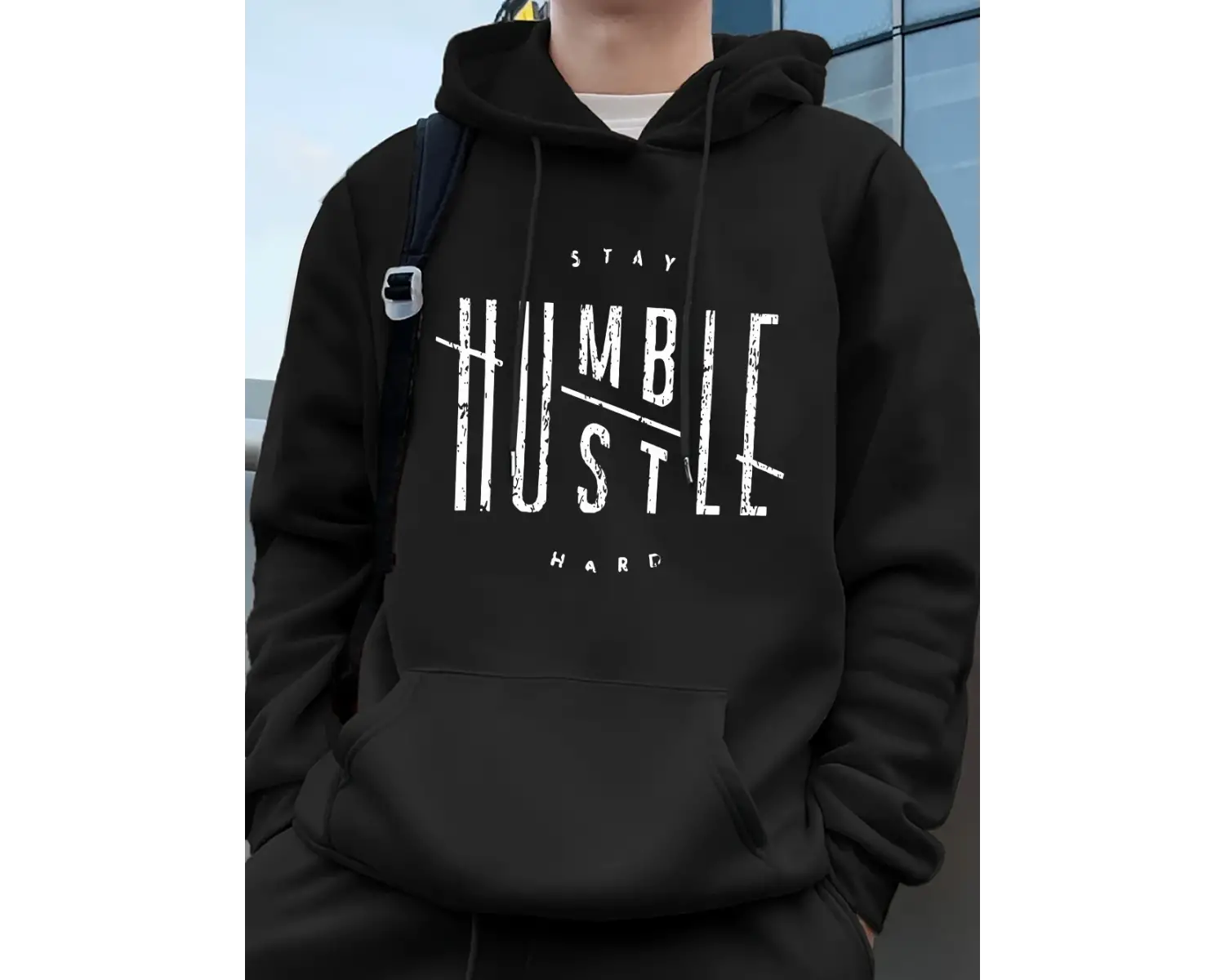 Stay Humble Hustle Hard Printing Erkekler İçin Kapüşonlu Sweatshirt Sonbahar Polar Sıcak Swea