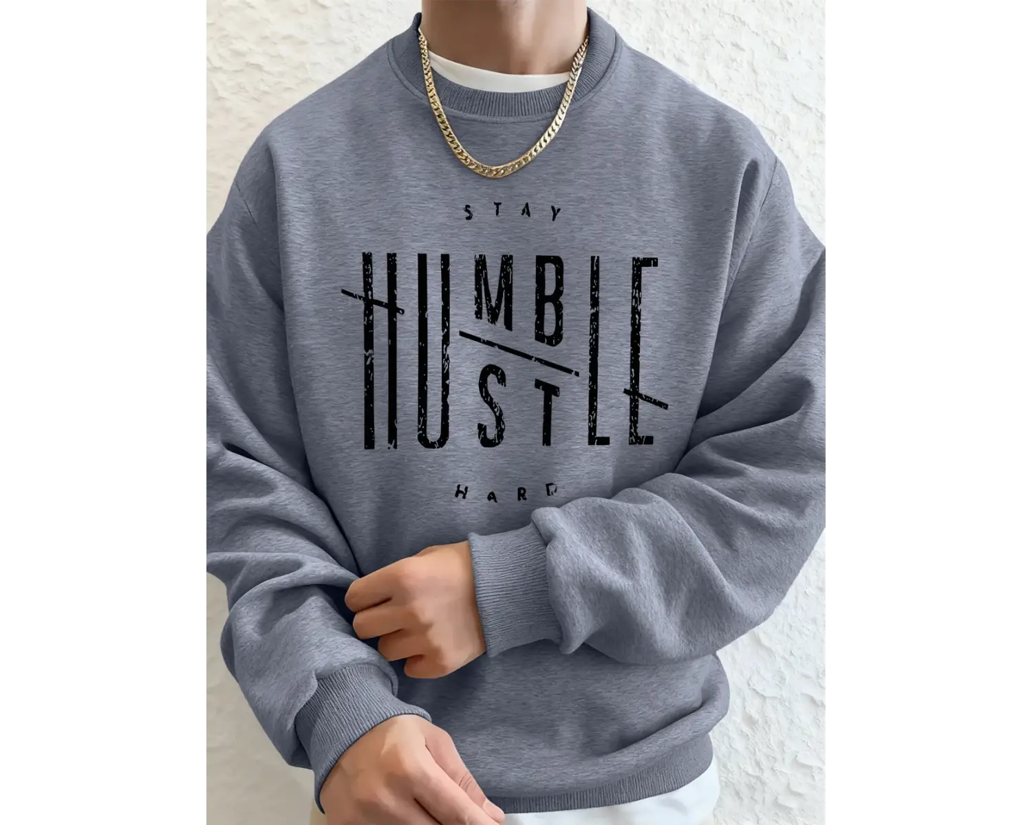 Stay Humble Hustle Hard Printing Erkekler İçin Kapüşonlu Sweatshirt Sonbahar Polar Sıcak Swea