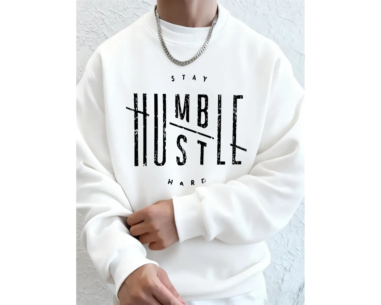 Stay Humble Hustle Hard Printing Erkekler İçin Kapüşonlu Sweatshirt Sonbahar Polar Sıcak Swea