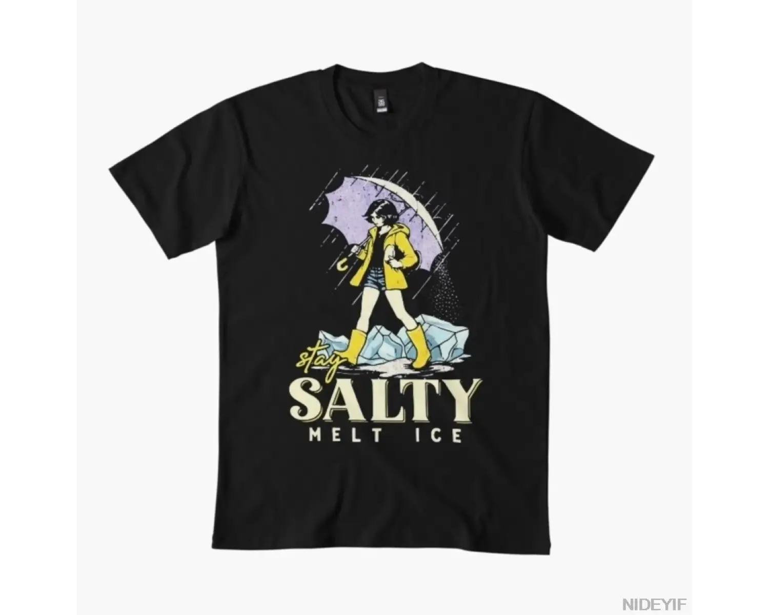 Stay Salty Melt ICE Anti ICE Siyasi Tişört Erkekler Kadınlar için % 100% Pamuklu Tişörtler Kı