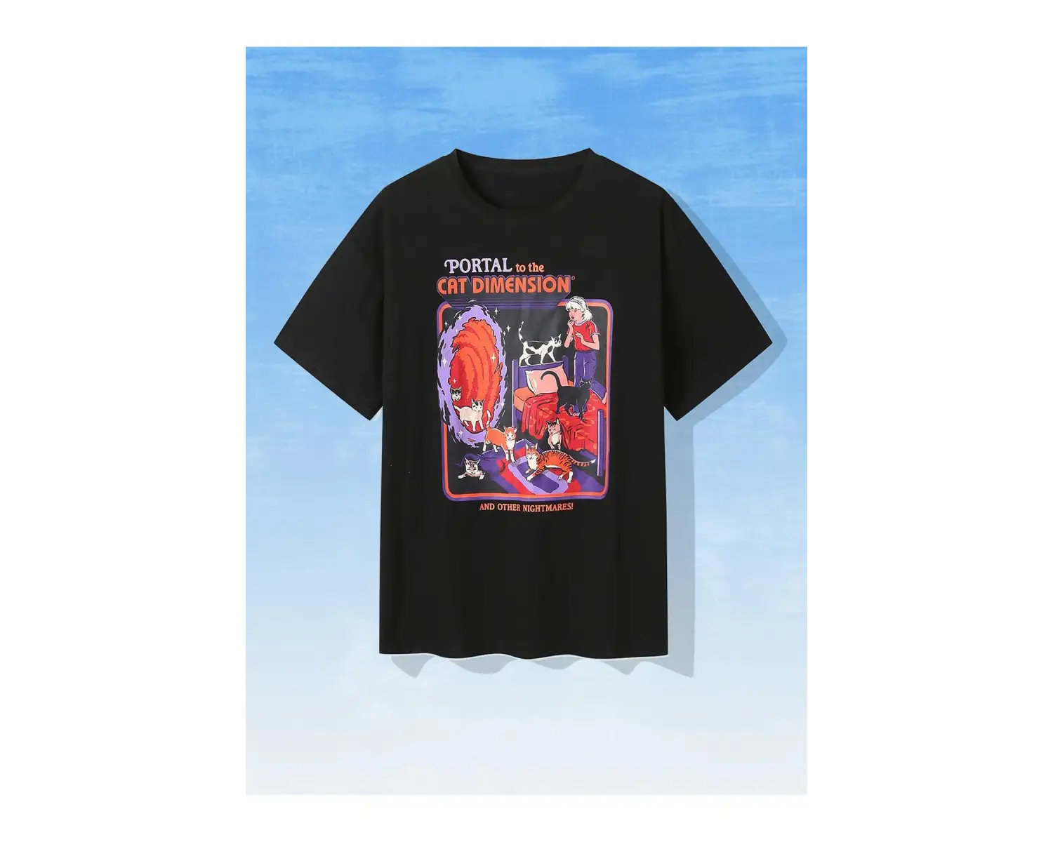 Stevenrhodes Mektup ve Kedi Grafikli Tişört