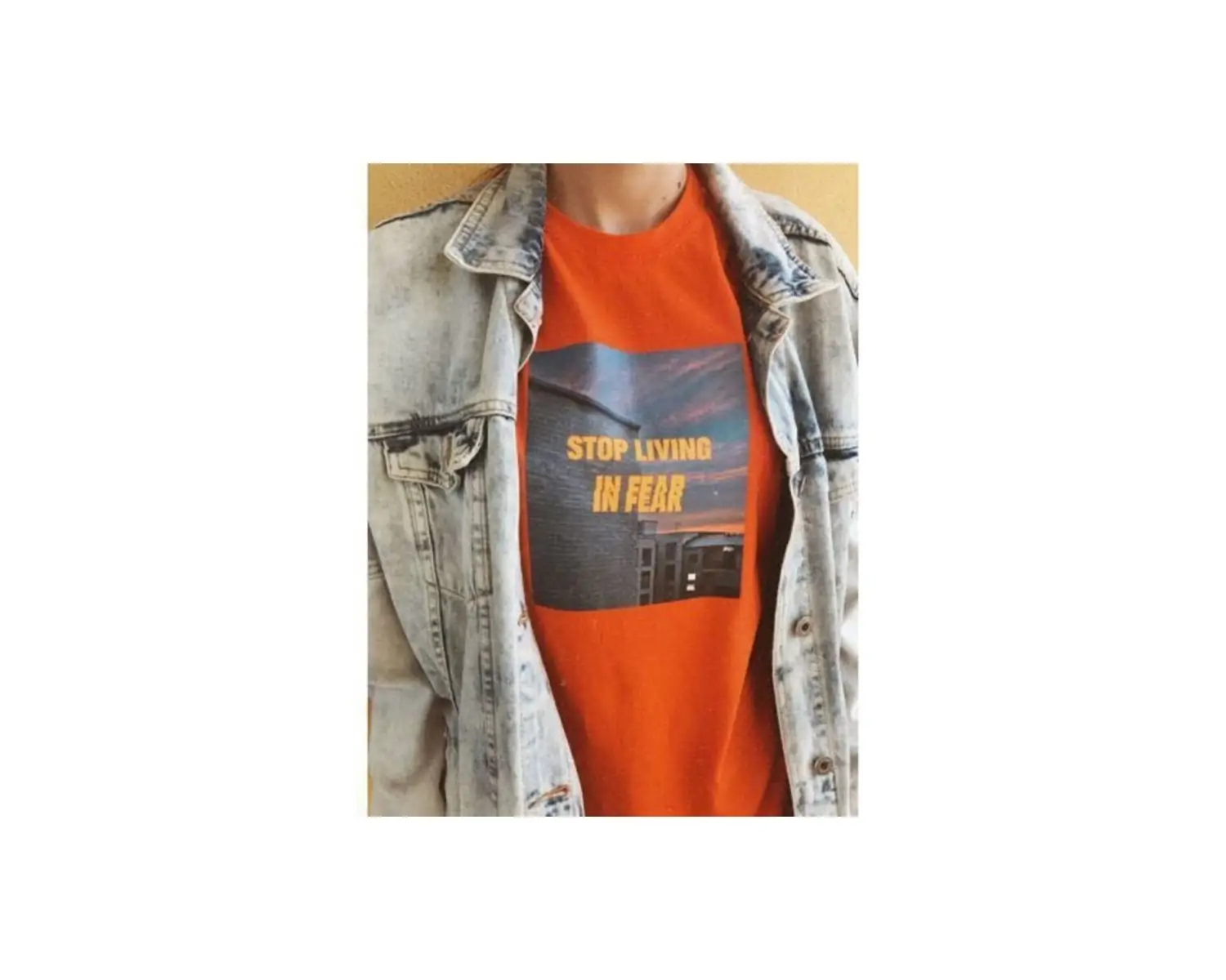 Stop Living In Fear - T-shirt Turuncu