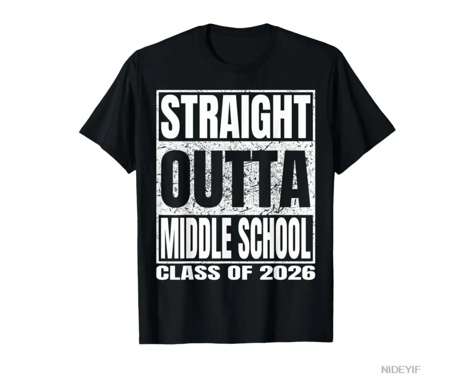 Straight Outta Ortaokul Komik 2026 Orta Mezuniyet T-shirt Erkekler Kadınlar Için % 100% Pamuk