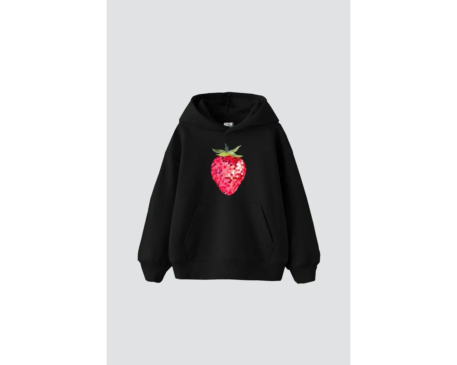 Strawberry Disco Baskılı Oversize Unisex Beyaz