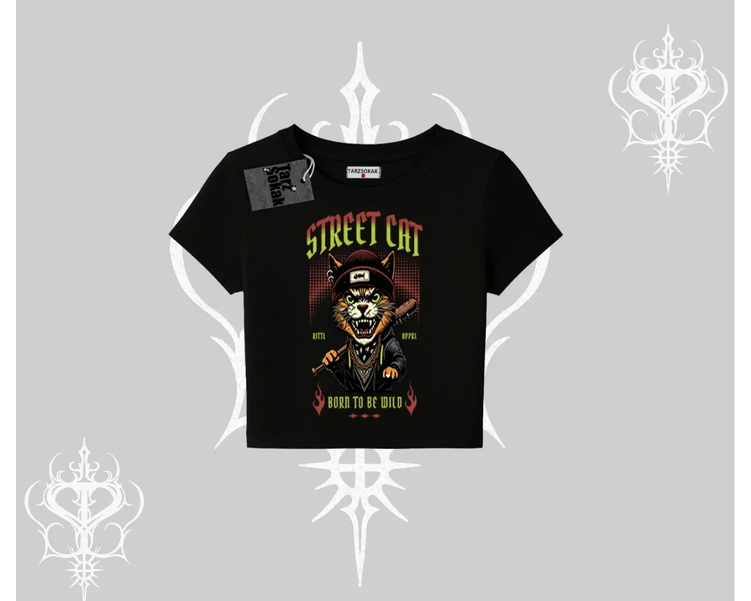 Street Cat Kedi Baskılı Babby Tee Tshirt