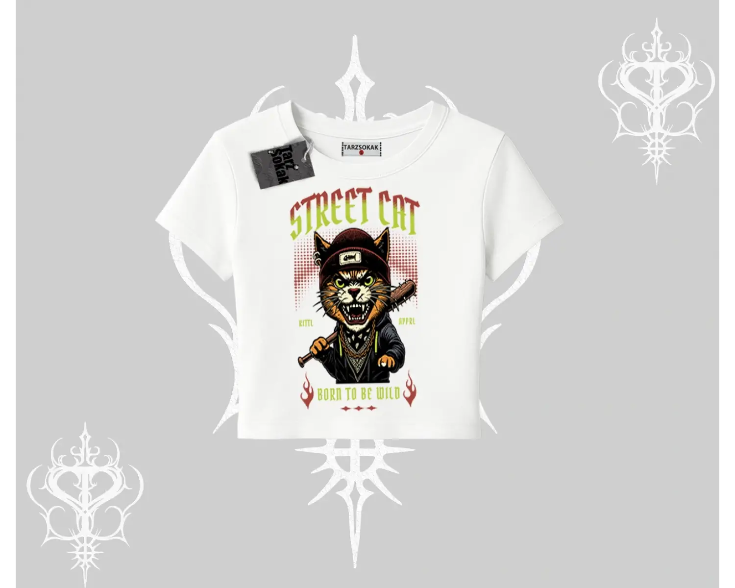Street Cat Kedi Baskılı Babby Tee Tshirt