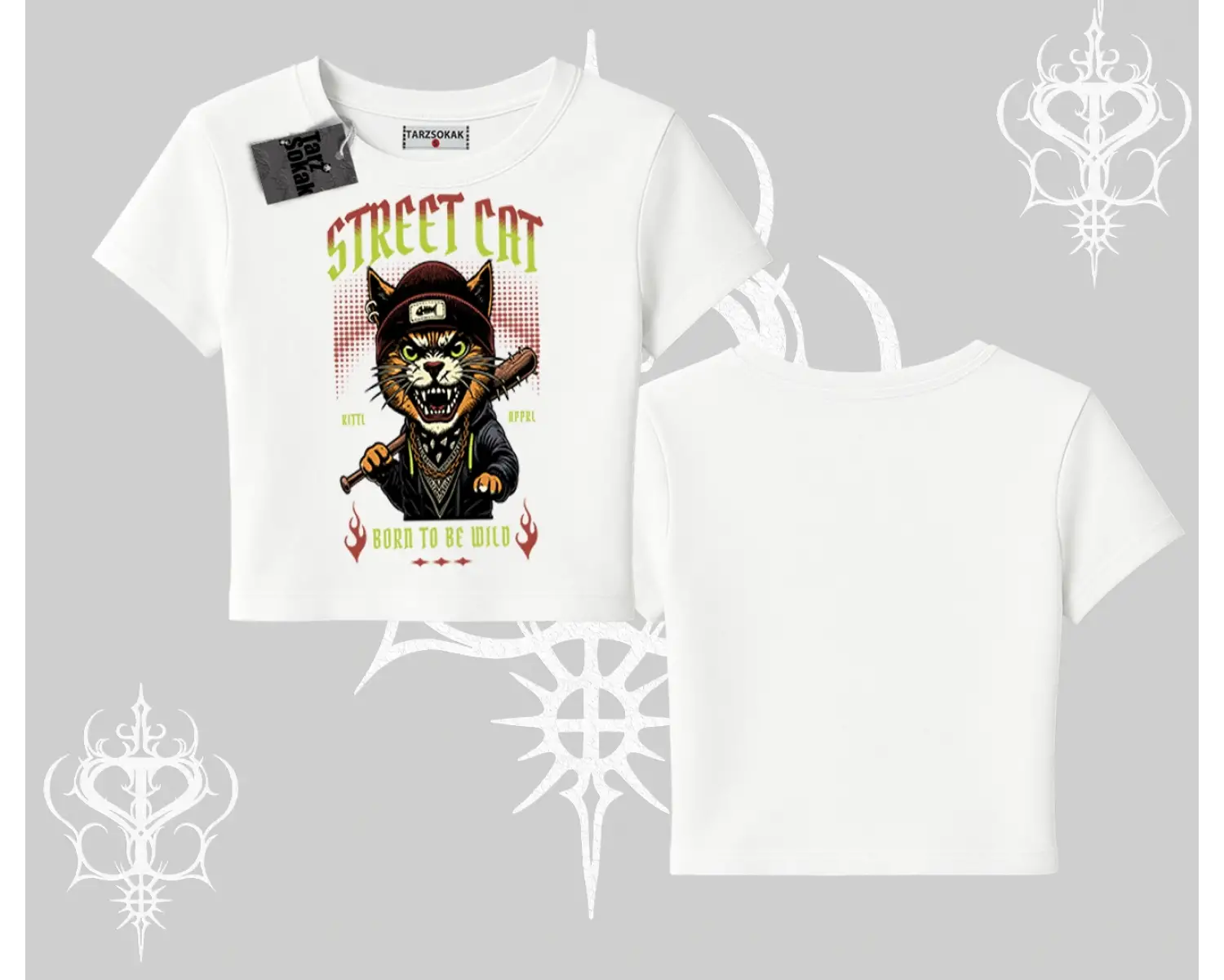 Street Cat Kedi Baskılı Babby Tee Tshirt