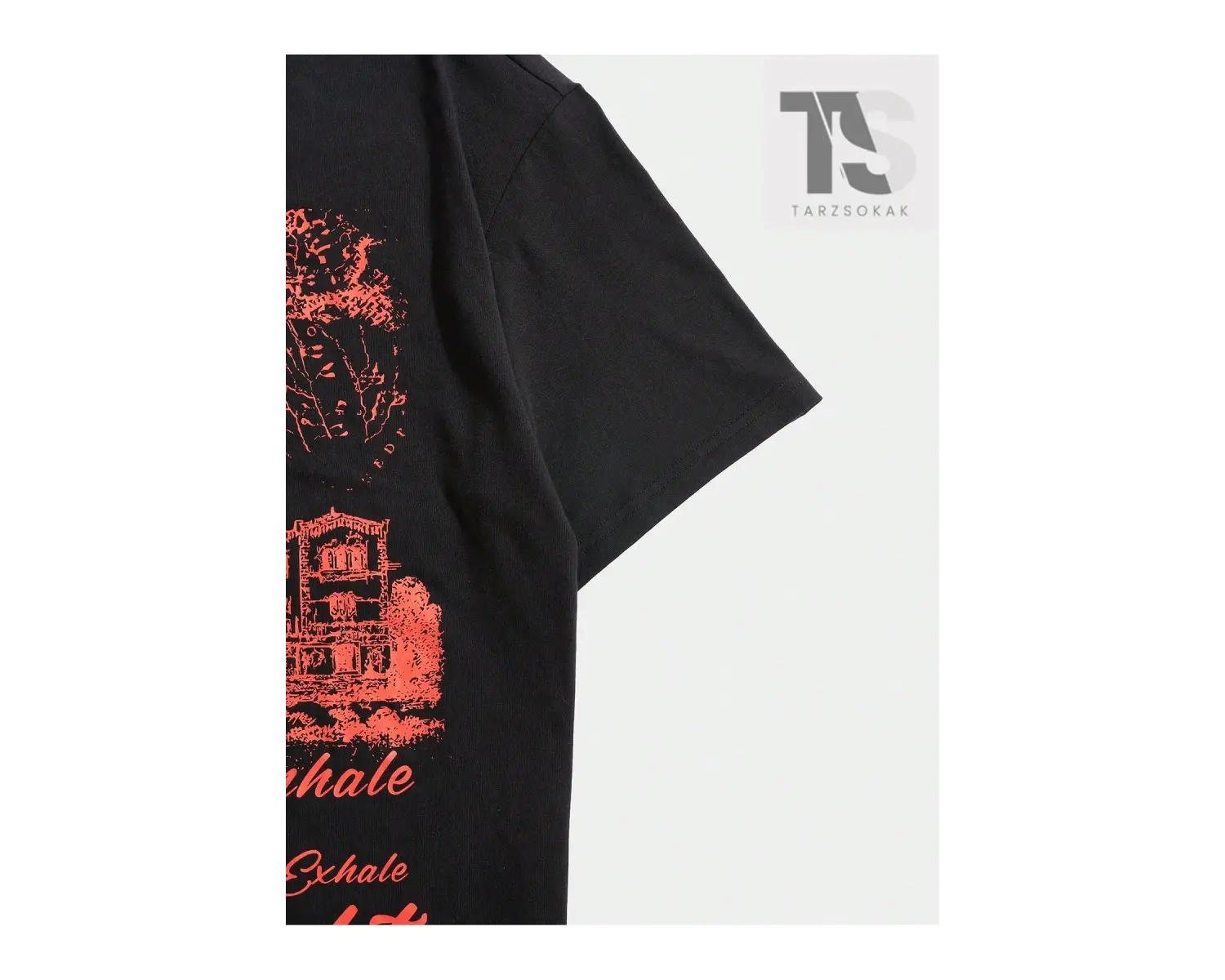 Street Life Erkek Kafatası ve Yazı Baskı Kısa Kollu Tişört