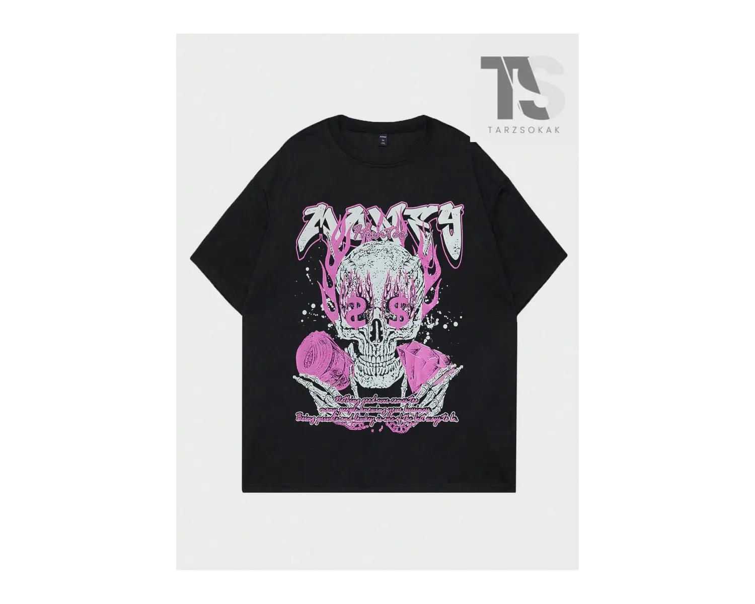 Street Life Erkek Kanat & Harf Baskılı Oversize T-shirt