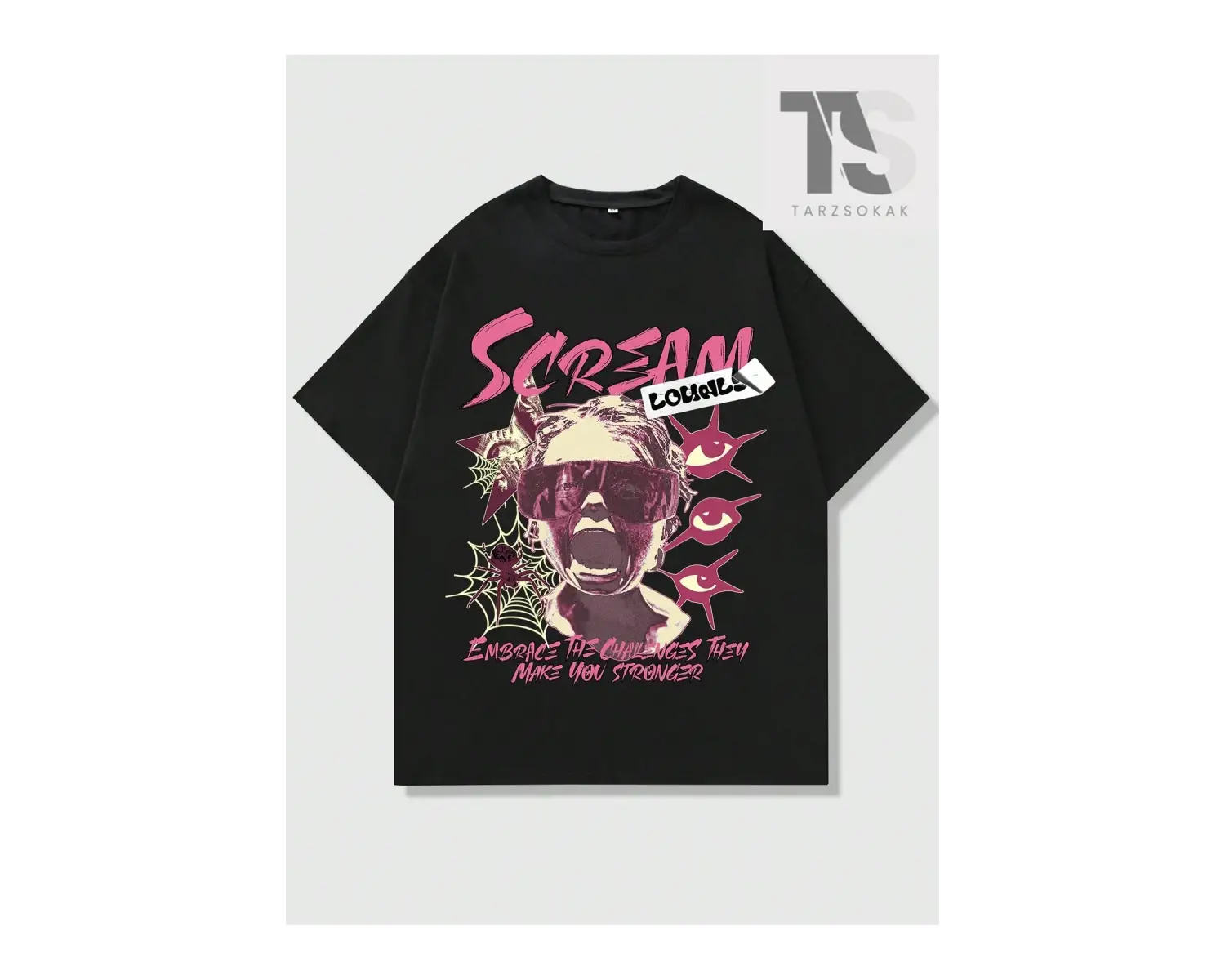 Street Life Erkek Karakter ve Slogan Baskılı T-shirt