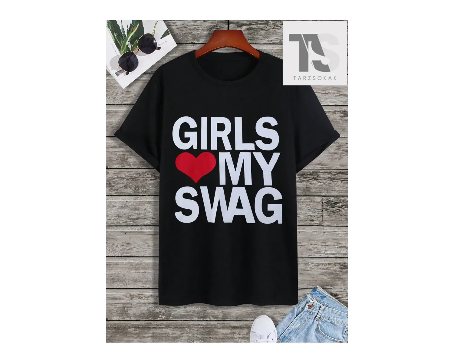 Street Life Erkek Karikatür ve Mektup Grafikli Tişört