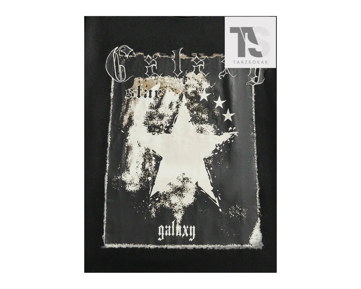 Street Life Erkek Mektup ve Yıldız Grafikli Tişört