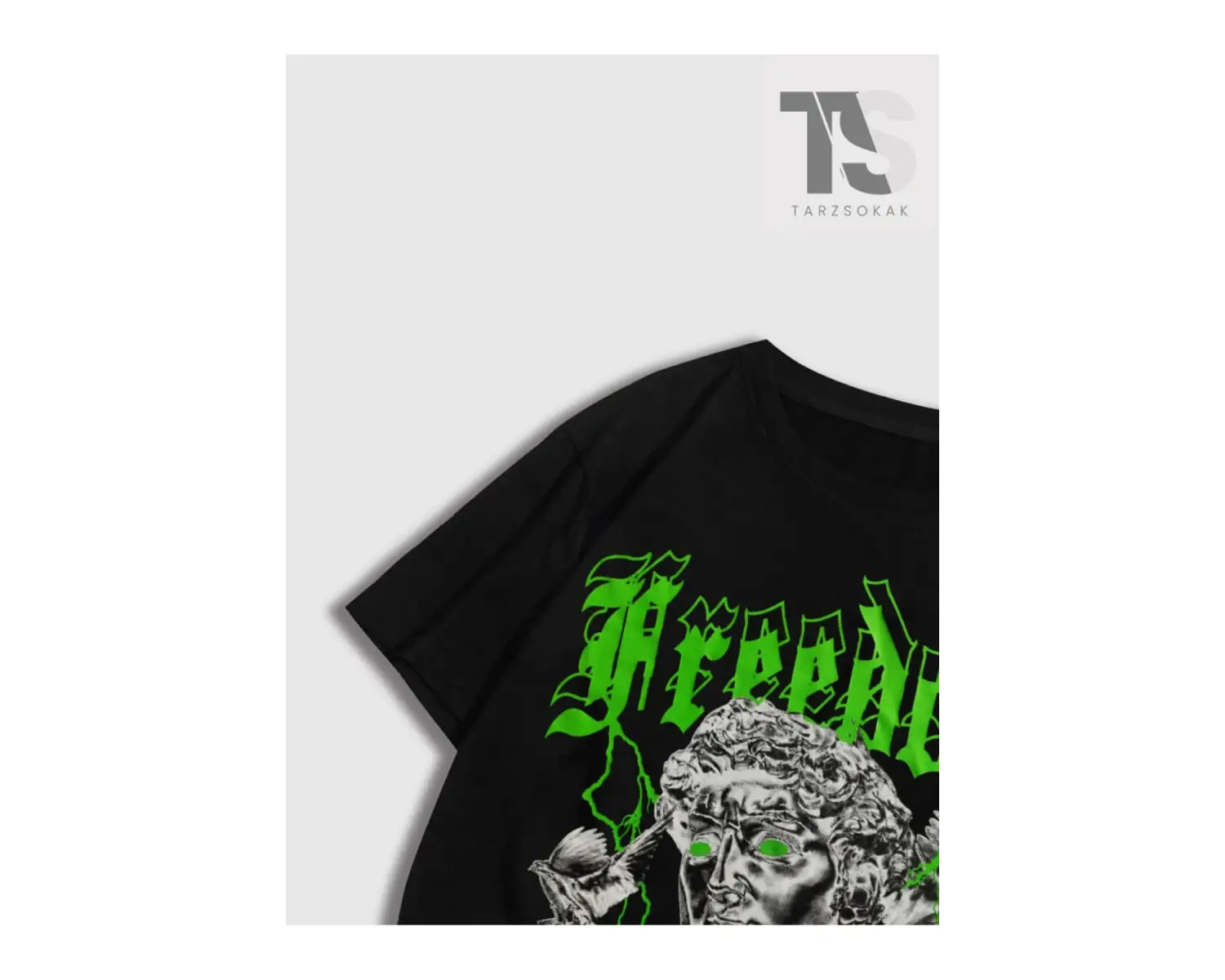 Street Life Erkek Pamuk Figürlü ve Sloganlı Grafik Tişört