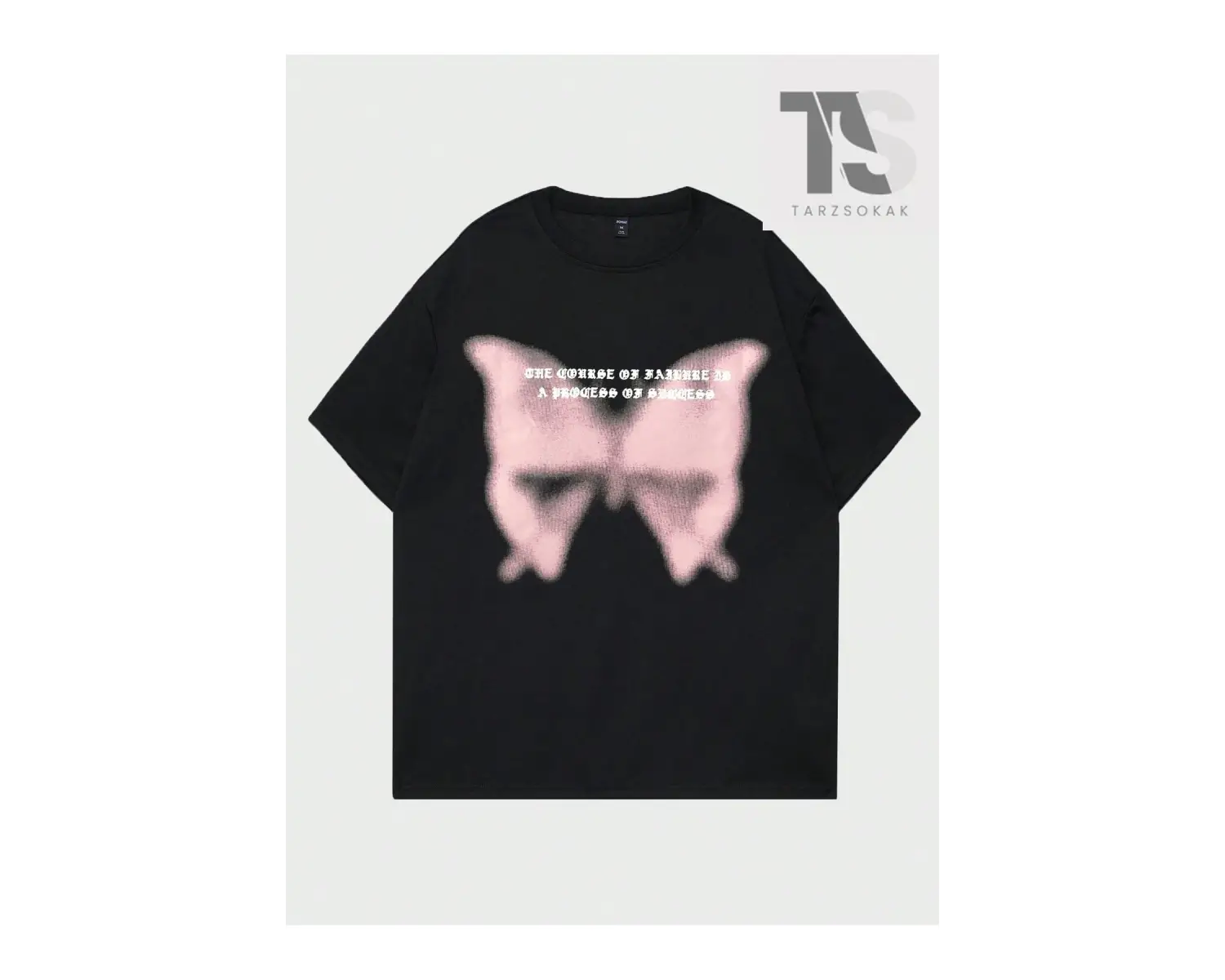 Street Life Erkek Pamuk Sloganlı Kelebek Grafikli Tişört