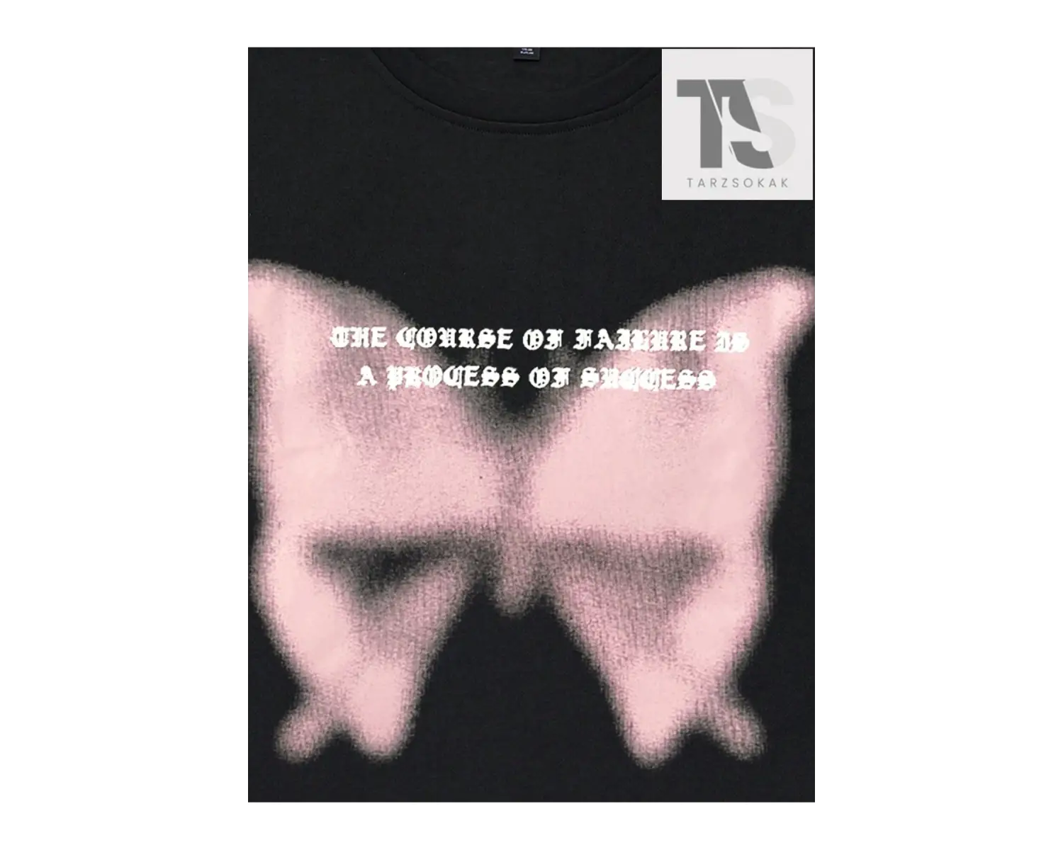 Street Life Erkek Pamuk Sloganlı Kelebek Grafikli Tişört