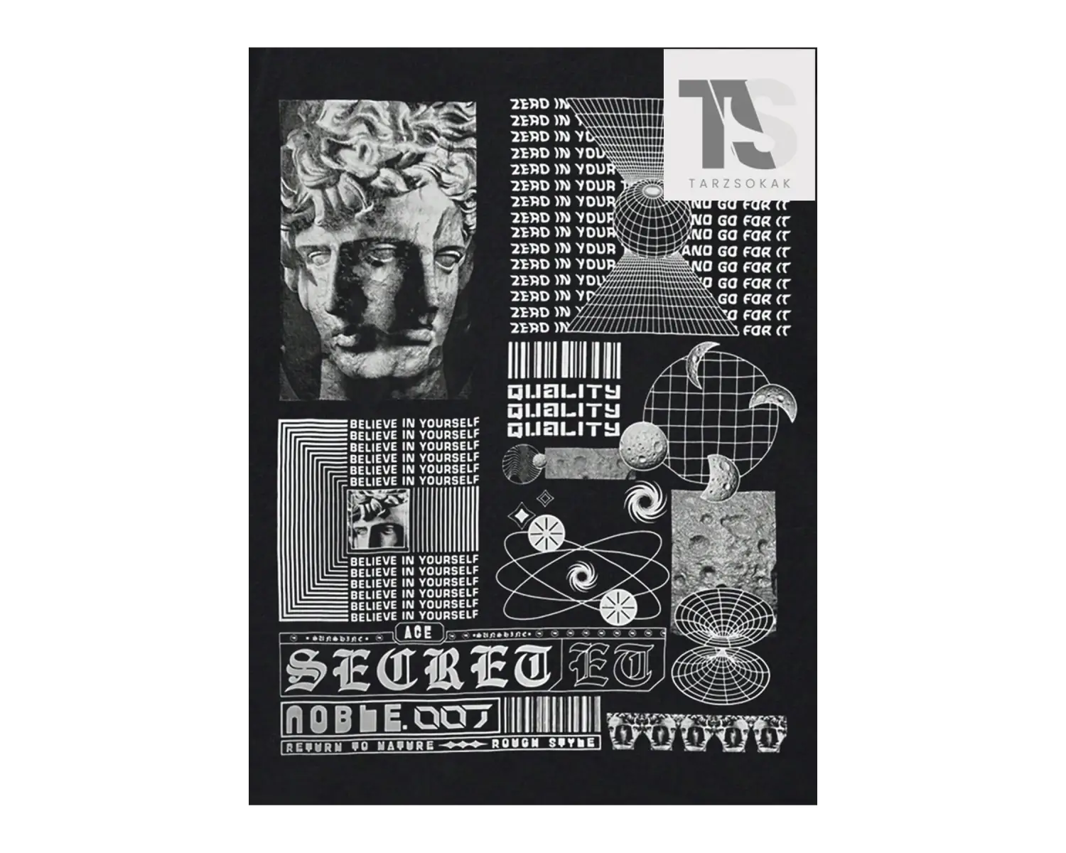 Street Life Erkek Sloganlı Grafik Tişört