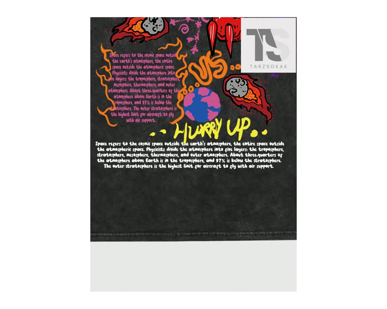 Street Life Erkekler Renkli Graffiti Baskı Ve Boyalı Mektup Tişört