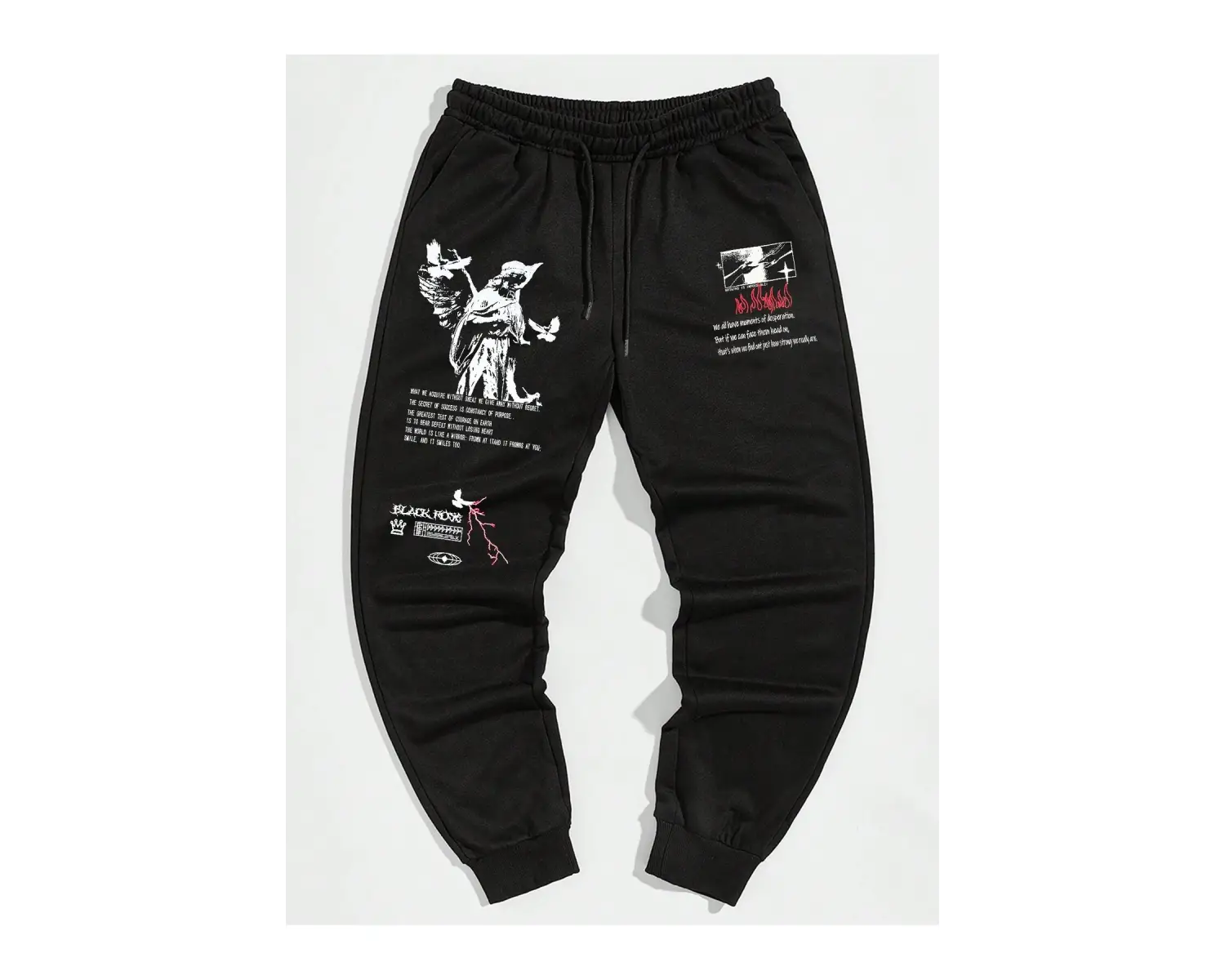 Street Life Guys Slogan Graphic Drawstring Waist Eşofman Altı