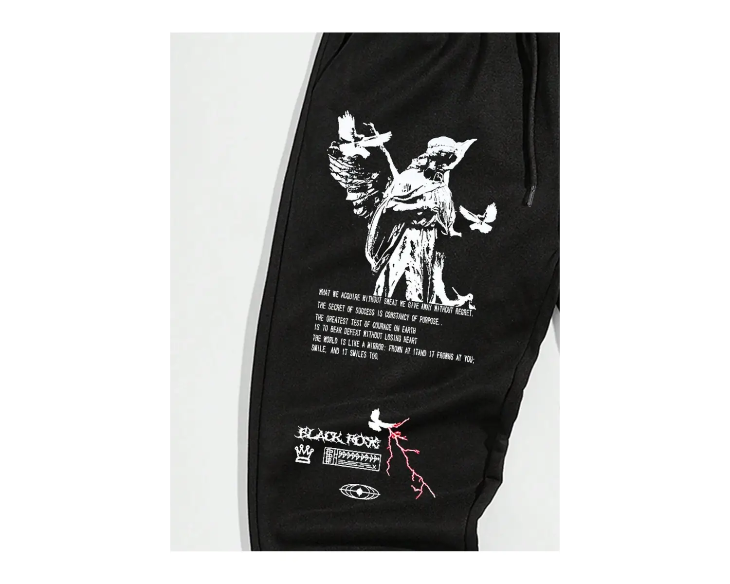 Street Life Guys Slogan Graphic Drawstring Waist Eşofman Altı