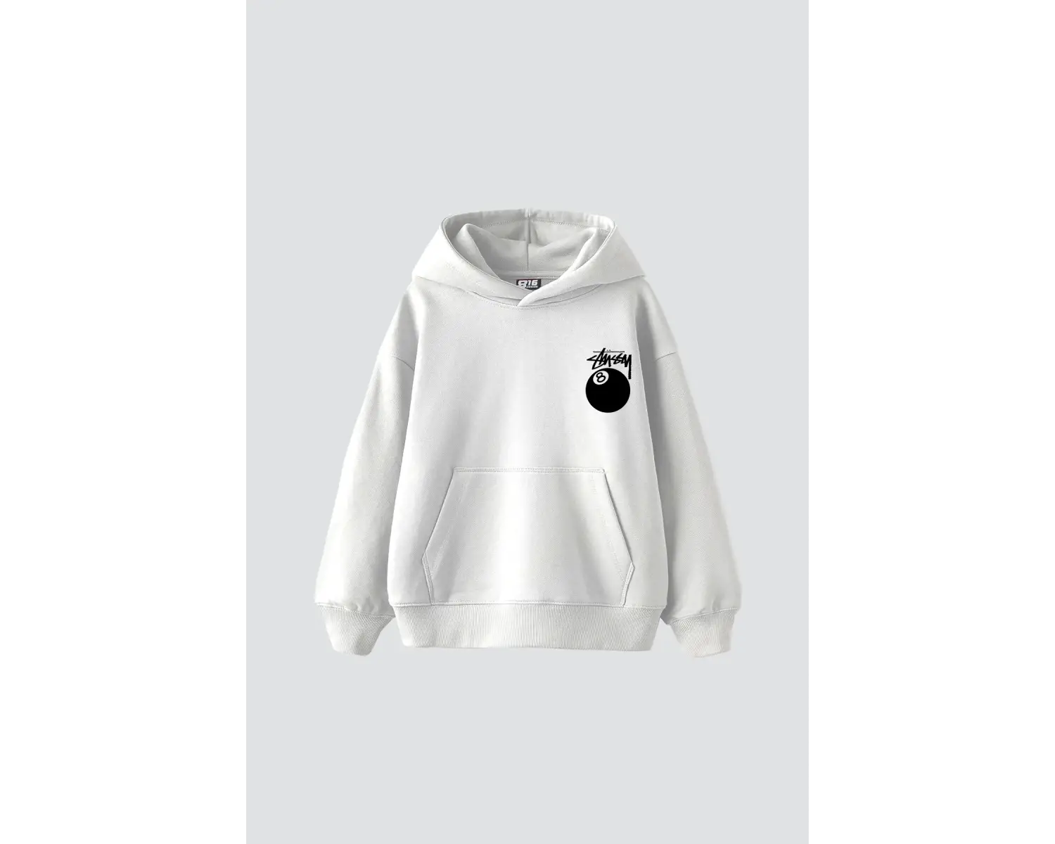 Sts. Eight Ball Baskılı Oversize Unisex Beyaz