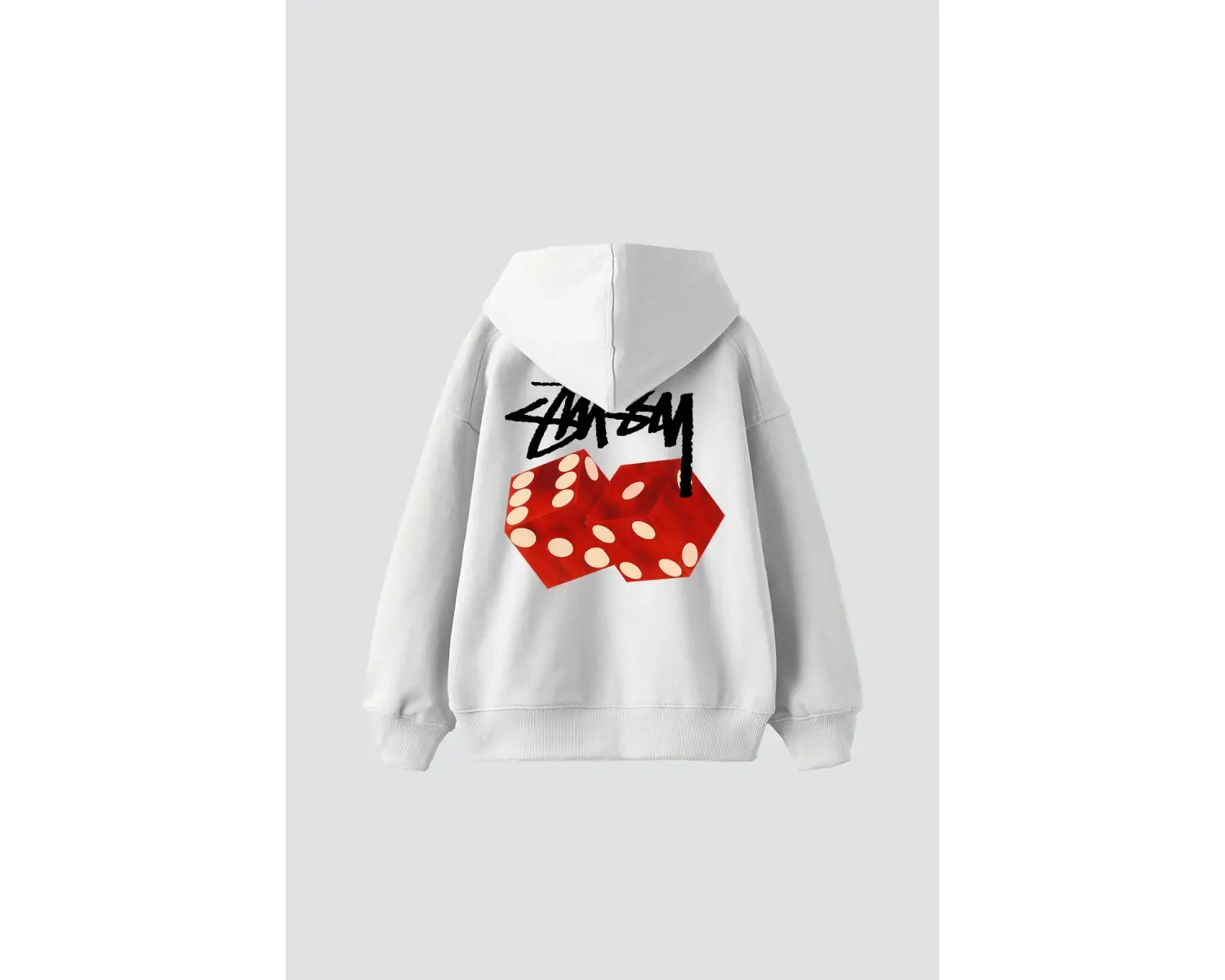 Sts Red Dıce Baskılı Oversize Unisex Beyaz