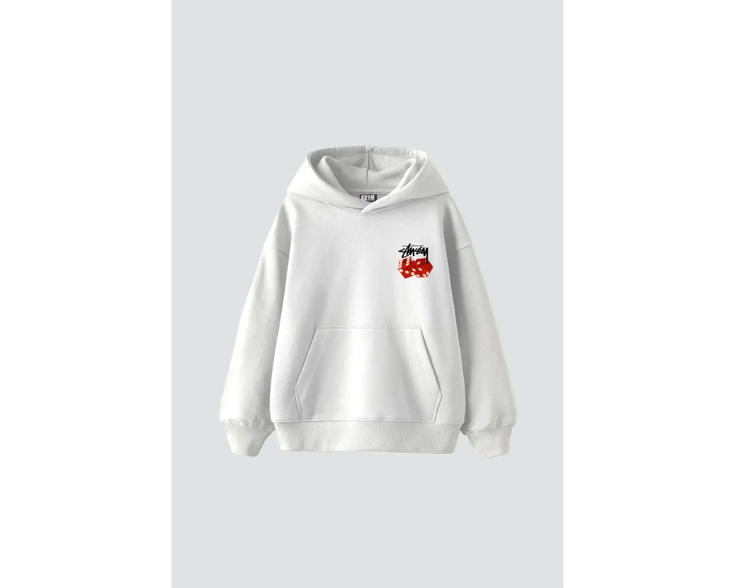 Sts Red Dıce Baskılı Oversize Unisex Beyaz