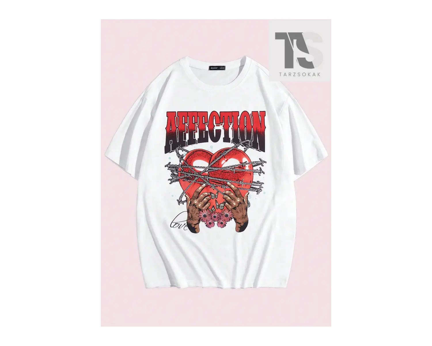 Studio Chunk Erkek Pamuk Harfli ve Kalpli Tişört