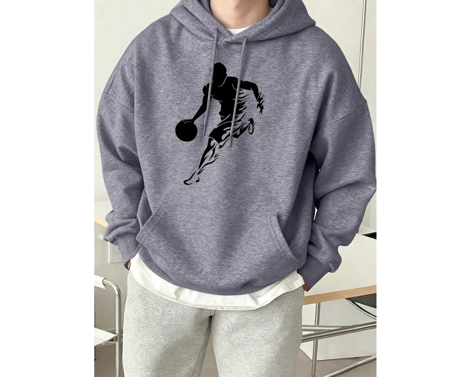 Şu anda basketbol oynuyor baskılar erkekler kapüşonlu üstler hip hop spor kazaklar rahat gevş