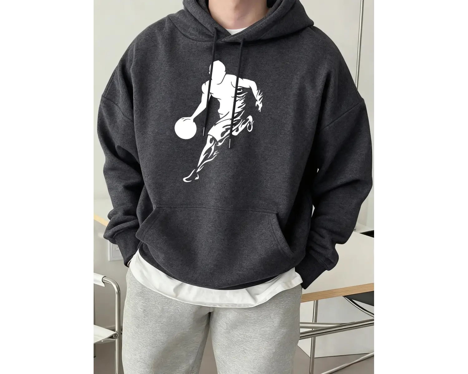 Şu anda basketbol oynuyor baskılar erkekler kapüşonlu üstler hip hop spor kazaklar rahat gevş