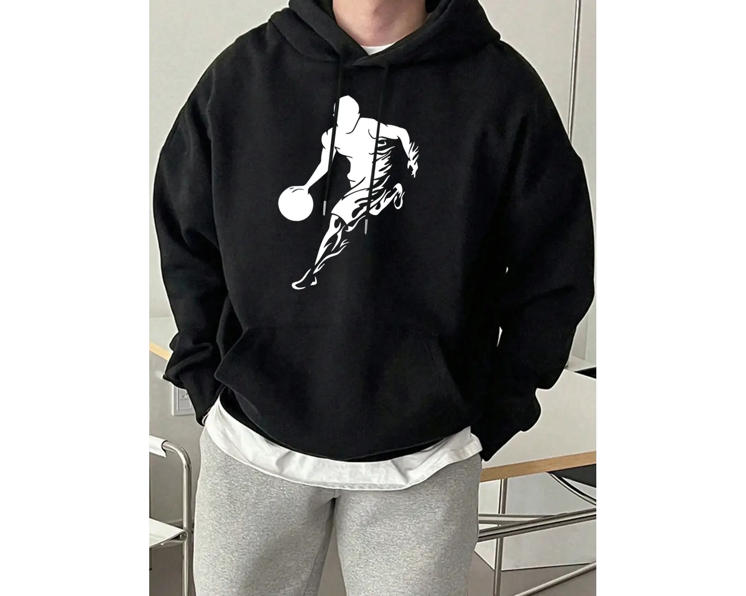 Şu anda basketbol oynuyor baskılar erkekler kapüşonlu üstler hip hop spor kazaklar rahat gevş