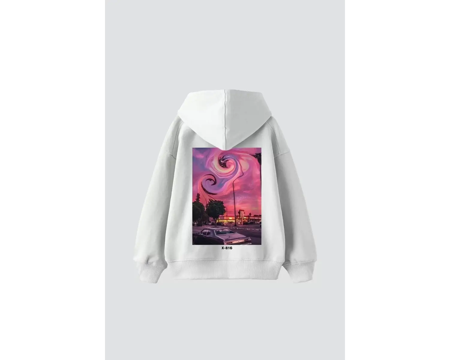 Summer Love Sırt Baskılı Oversize Unisex Beyaz