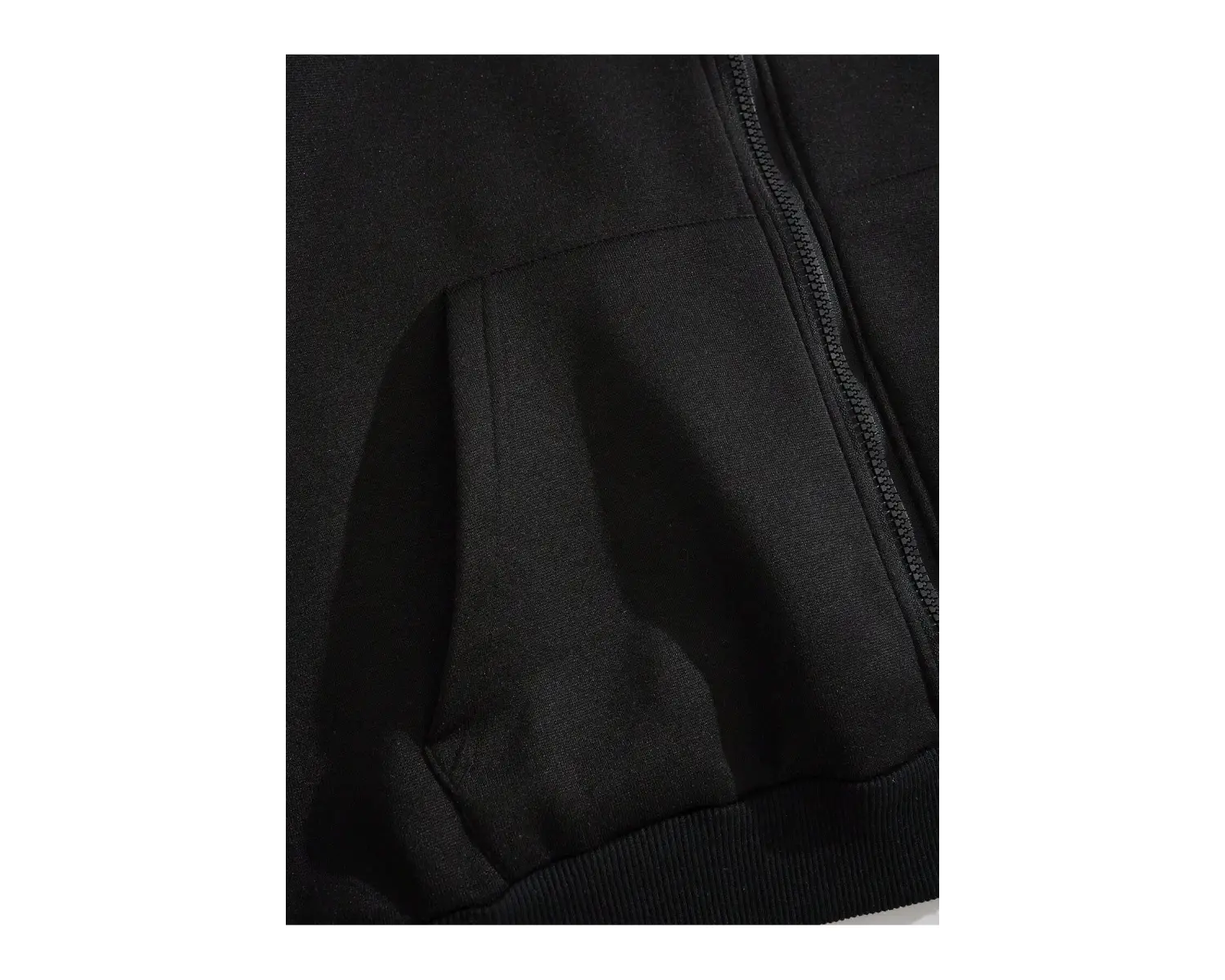 Sun & Moon Print Zip Up Drawstring Lined Hoodie Siyah