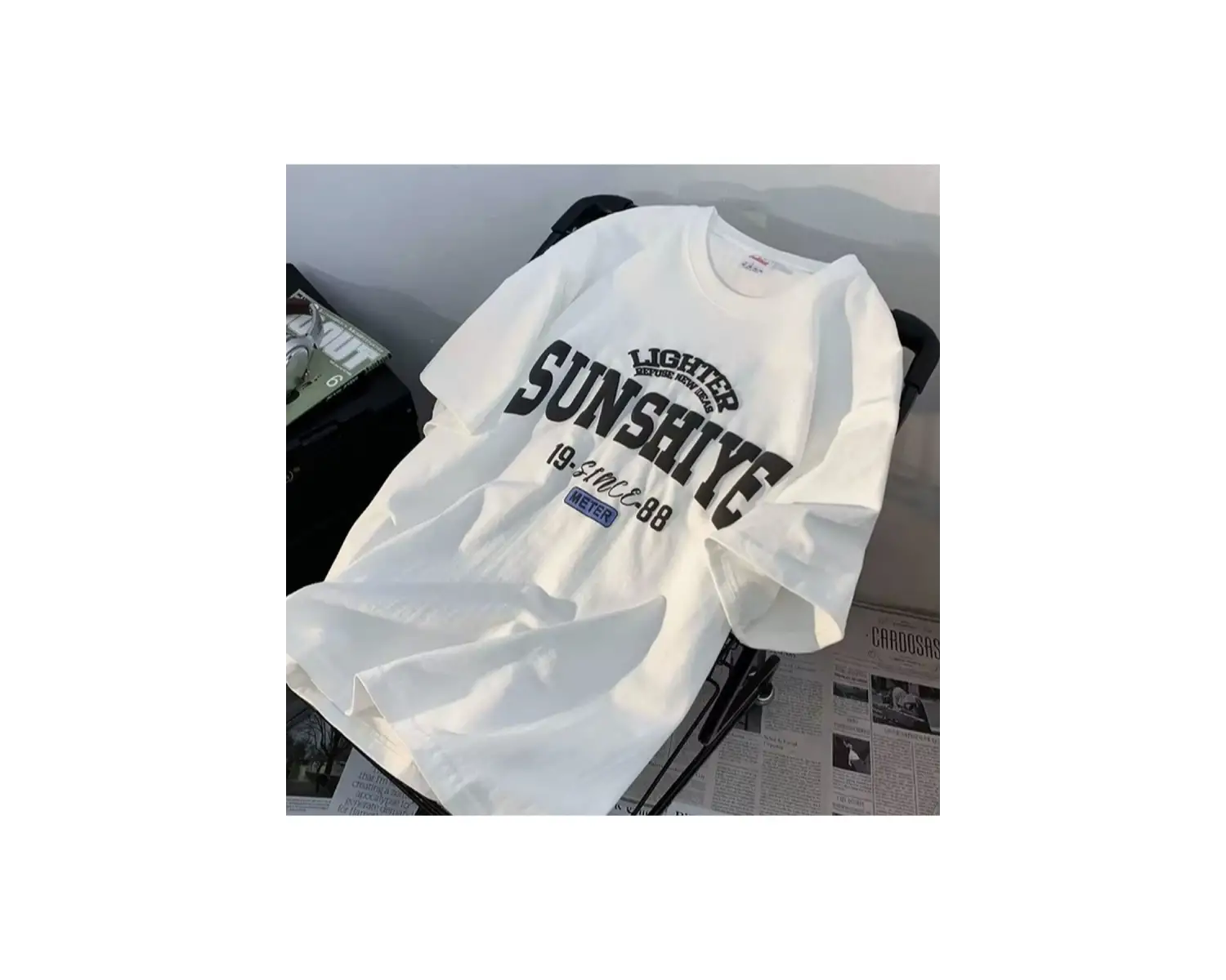 SUNSHIYA BASKILI OVERSİZE KALIP T-SHIRT