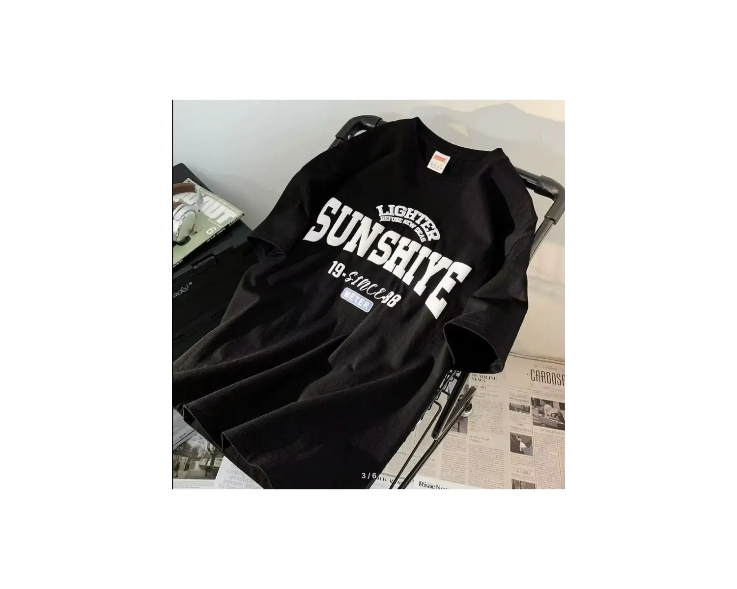 SUNSHIYA BASKILI OVERSİZE KALIP T-SHIRT