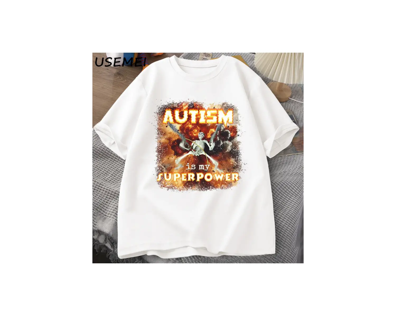 Süper Güç Komik İskelet Meme T Shirt Garip Belirli Saldırgan T Shirt Erkekler Rahat Pam 2986