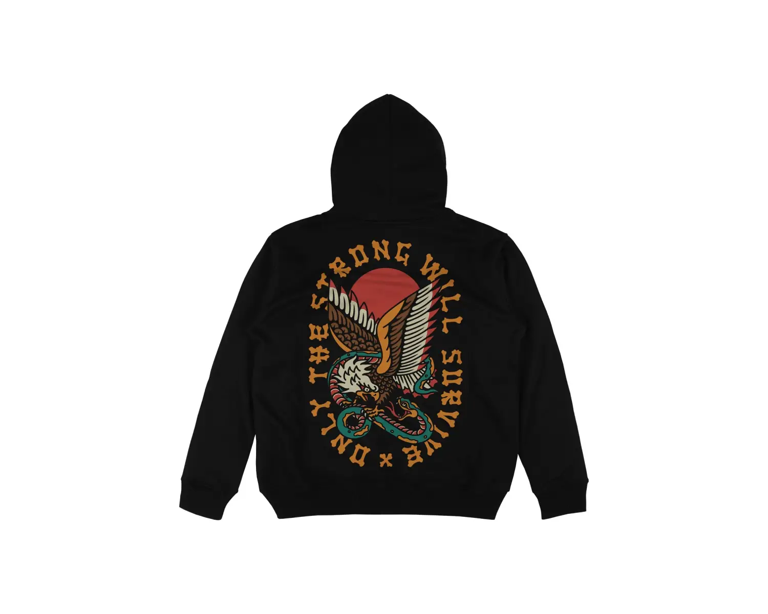 Survive Siyah Oversize Unisex Kapüşonlu Sweatshirt Hoodie